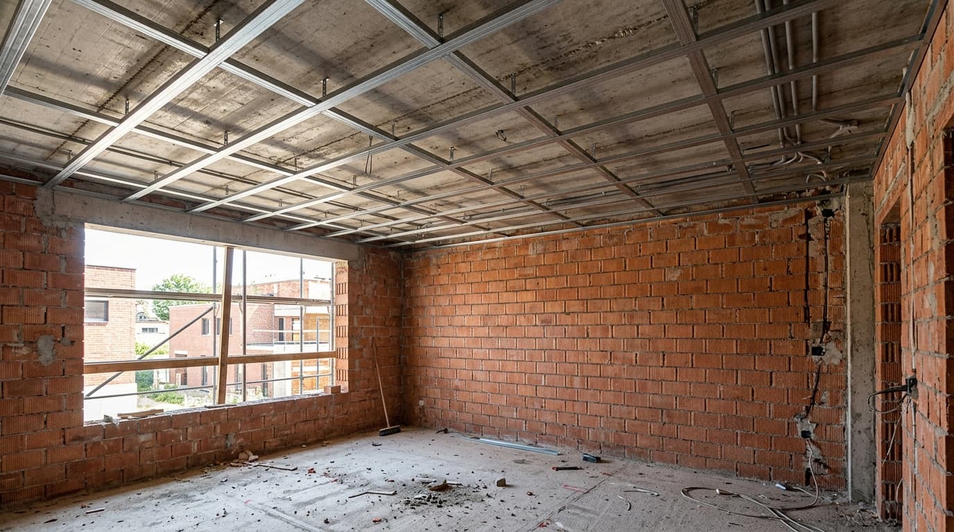 Bare structure before ceiling work
