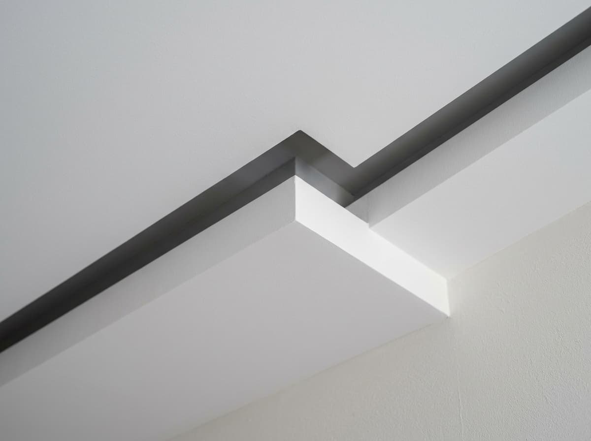 Smooth Plaster of Paris ceiling mold with integrated accent lines